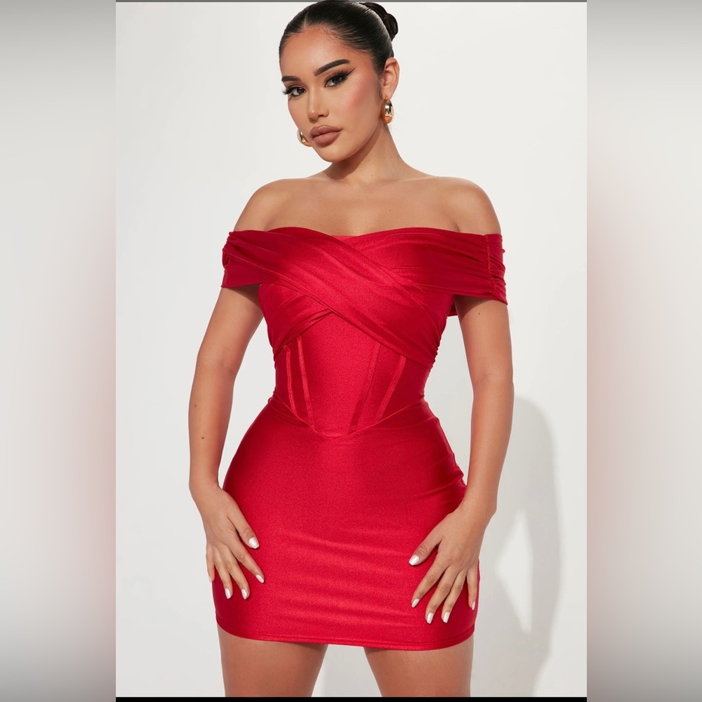 Mini red dress